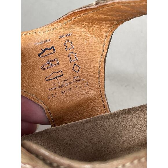 Taos Sandals Womens 8.5 Casual Strappy Slingback Wedge Brown Leather - Picture 5 of 5